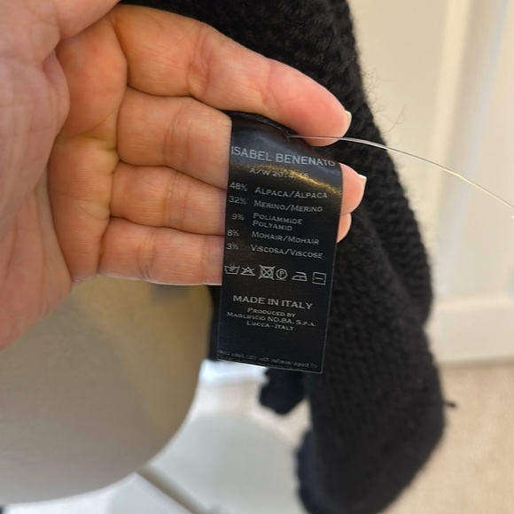 Isabel Benenato Alpaca Mohair Blend Open Cardigan Sz 42 - Picture 6 of 10